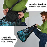 New Zealand Lizard Grocery Bag Silver Fern Aotearoa Maori Blue Version