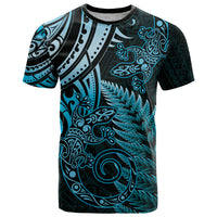 New Zealand Lizard T Shirt Silver Fern Aotearoa Maori Blue Version
