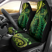 New Zealand Lizard Car Seat Cover Silver Fern Aotearoa Maori Green Version