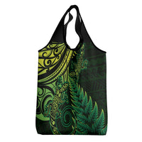 New Zealand Lizard Grocery Bag Silver Fern Aotearoa Maori Green Version