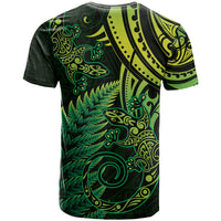 New Zealand Lizard T Shirt Silver Fern Aotearoa Maori Green Version