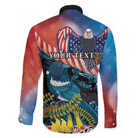 Personalised United States And New Zealand Family Matching Mermaid Dress and Hawaiian Shirt USA Eagle With Kowhai Aotearoa Tui Bird LT14 - Polynesian Pride