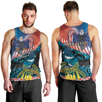 Personalised United States And New Zealand Men Tank Top USA Eagle With Kowhai Aotearoa Tui Bird LT14 - Polynesian Pride