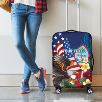 Personalised United States And Guam Luggage Cover USA Eagle With Guahan Seal Tropical Vibes