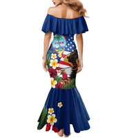 Personalised United States And Guam Mermaid Dress USA Eagle With Guahan Seal Tropical Vibes LT14 - Polynesian Pride