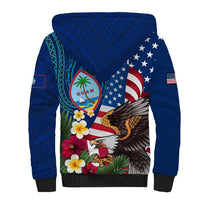 Personalised United States And Guam Sherpa Hoodie USA Eagle With Guahan Seal Tropical Vibes LT14 - Polynesian Pride