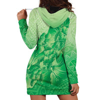 Aloha Hawaii Molokai Island Hoodie Dress Hibiscus Tribal Honu Hawaiian Tattoo Green