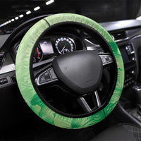 Aloha Hawaii Molokai Island Steering Wheel Cover Hibiscus Tribal Honu Hawaiian Tattoo Green
