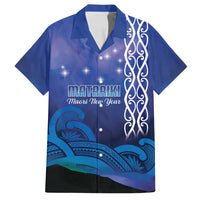 Personalised Matariki New Zealand Family Matching Off Shoulder Maxi Dress and Hawaiian Shirt Maori New Year Galaxy Koru Pattern