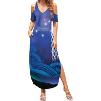 Personalised Matariki New Zealand Family Matching Summer Maxi Dress and Hawaiian Shirt Maori New Year Galaxy Koru Pattern