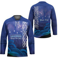 Personalised Matariki New Zealand Hockey Jersey Maori New Year Galaxy Koru Pattern - Polynesian Pride