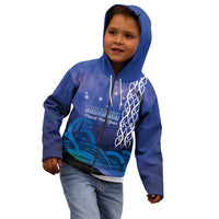 Personalised Matariki New Zealand Kid Hoodie Maori New Year Galaxy Koru Pattern