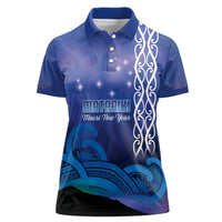 Personalised Matariki New Zealand Women Polo Shirt Maori New Year Galaxy Koru Pattern