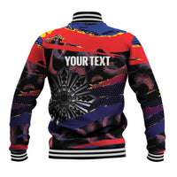 Philippines Sun Tattoo Baseball Jacket Feathers Filipinas Grunge Style Black