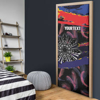 Philippines Sun Tattoo Door Cover Feathers Filipinas Grunge Style Black