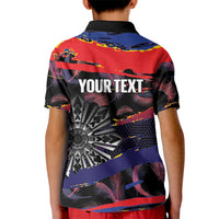 Philippines Sun Tattoo Kid Polo Shirt Feathers Filipinas Grunge Style Black