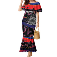 Philippines Sun Tattoo Mermaid Dress Feathers Filipinas Grunge Style Black