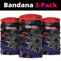 Philippines Sun Tattoo Neck Gaiter Feathers Filipinas Grunge Style Black