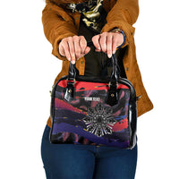 Philippines Sun Tattoo Shoulder Handbag Feathers Filipinas Grunge Style Black