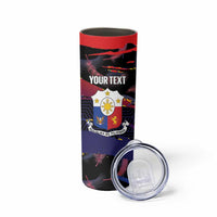 Philippines Sun Tattoo Skinny Tumbler Feathers Filipinas Grunge Style Black