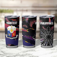 Philippines Sun Tattoo Tumbler Cup Feathers Filipinas Grunge Style Black