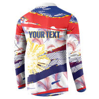 Philippines Sun Tattoo Button Sweatshirt Feathers Filipinas Grunge Style White