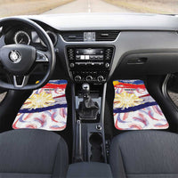 Philippines Sun Tattoo Car Mats Feathers Filipinas Grunge Style White