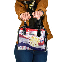 Philippines Sun Tattoo Shoulder Handbag Feathers Filipinas Grunge Style White