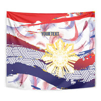 Philippines Sun Tattoo Tapestry Feathers Filipinas Grunge Style White