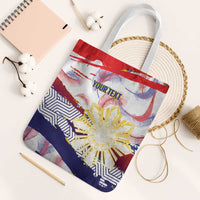 Philippines Sun Tattoo Tote Bag Feathers Filipinas Grunge Style White