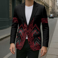 Red Aotearoa Mangopare Kowhaiwhai Niho Taniwha Blazer Maori New Zealand - Polynesian Pride