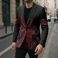 Red Aotearoa Mangopare Kowhaiwhai Niho Taniwha Blazer Maori New Zealand - Polynesian Pride