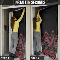 Red Aotearoa Mangopare Kowhaiwhai Niho Taniwha Door Cover Maori New Zealand - Polynesian Pride