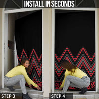 Red Aotearoa Mangopare Kowhaiwhai Niho Taniwha Door Cover Maori New Zealand - Polynesian Pride