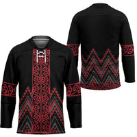 Red Aotearoa Mangopare Kowhaiwhai Niho Taniwha Hockey Jersey Maori New Zealand - Polynesian Pride