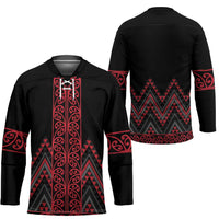 Red Aotearoa Mangopare Kowhaiwhai Niho Taniwha Hockey Jersey Maori New Zealand LT14 - Polynesian Pride