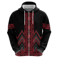 Red Aotearoa Mangopare Kowhaiwhai and Niho Taniwha Hoodie Maori New Zealand