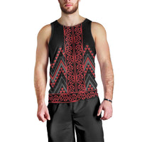 Red Aotearoa Mangopare Kowhaiwhai and Niho Taniwha Men Tank Top Maori New Zealand LT14 - Polynesian Pride