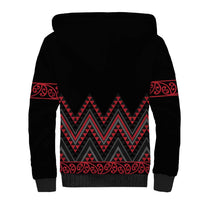 Red Aotearoa Mangopare Kowhaiwhai and Niho Taniwha Sherpa Hoodie Maori New Zealand