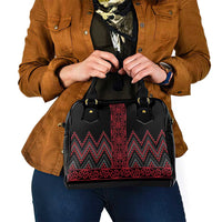 Red Aotearoa Mangopare Kowhaiwhai and Niho Taniwha Shoulder Handbag Maori New Zealand