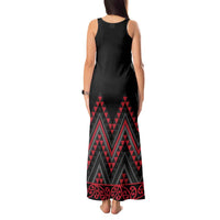 Red Aotearoa Mangopare Kowhaiwhai and Niho Taniwha Tank Maxi Dress Maori New Zealand LT14 - Polynesian Pride