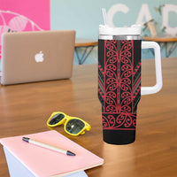 Red Aotearoa Mangopare Kowhaiwhai and Niho Taniwha Tumbler With Handle Maori New Zealand