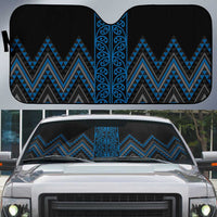 Blue Aotearoa Mangopare Kowhaiwhai Niho Taniwha Auto Sun Shade Maori New Zealand - Polynesian Pride