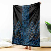 Blue Aotearoa Mangopare Kowhaiwhai and Niho Taniwha Blanket Maori New Zealand