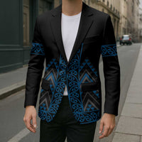 Blue Aotearoa Mangopare Kowhaiwhai Niho Taniwha Blazer Maori New Zealand - Polynesian Pride