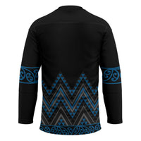 Blue Aotearoa Mangopare Kowhaiwhai Niho Taniwha Hockey Jersey Maori New Zealand LT14 - Polynesian Pride