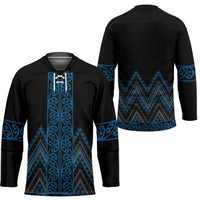 Blue Aotearoa Mangopare Kowhaiwhai Niho Taniwha Hockey Jersey Maori New Zealand LT14 - Polynesian Pride