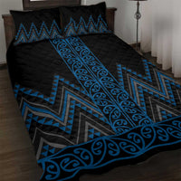Blue Aotearoa Mangopare Kowhaiwhai and Niho Taniwha Quilt Bed Set Maori New Zealand