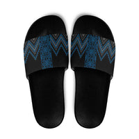 Blue Aotearoa Mangopare Kowhaiwhai Niho Taniwha Slide Sandals Maori New Zealand - Polynesian Pride