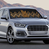 Gold Aotearoa Mangopare Kowhaiwhai Niho Taniwha Auto Sun Shade Maori New Zealand - Polynesian Pride